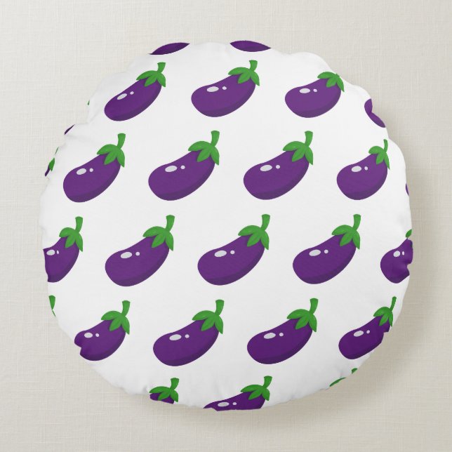 Aubergines Round Cushion (Front)