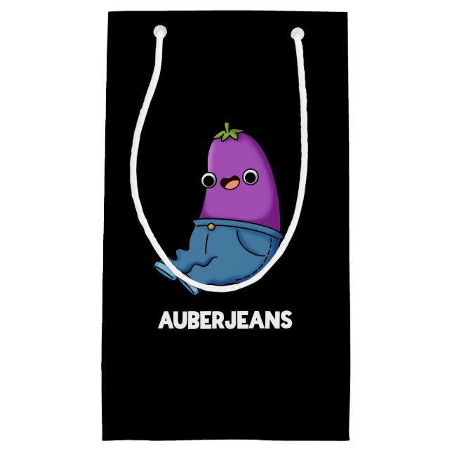 Auberjeans Funny Aubergine Pun Dark BG Small Gift Bag (Front)