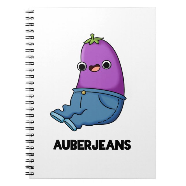 Auberjeans Funny Aubergine Pun  Notebook (Front)