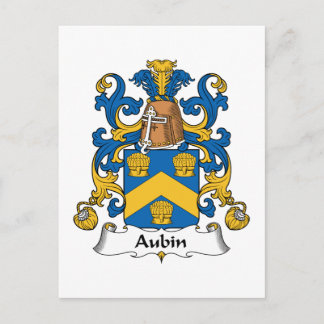 Aubin Family Crest Postcard