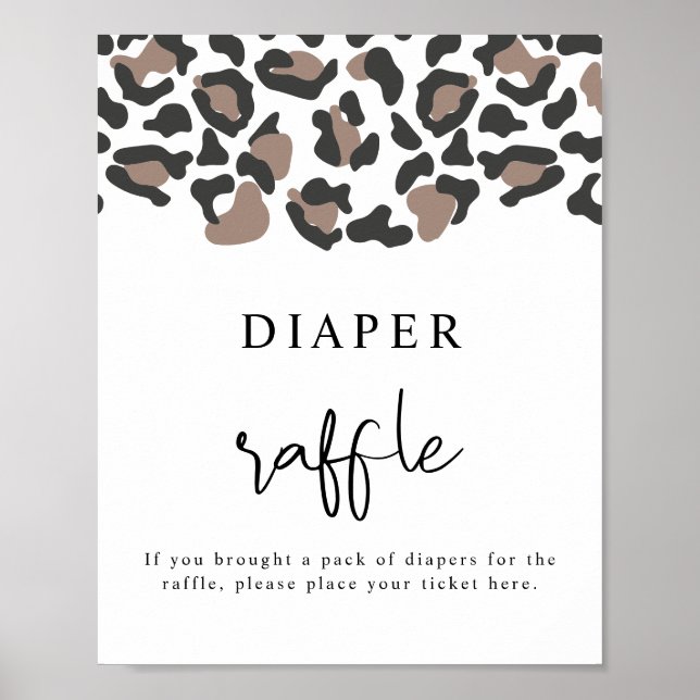 AUBREE Leopard Print Safari Diaper Raffle Game  (Front)