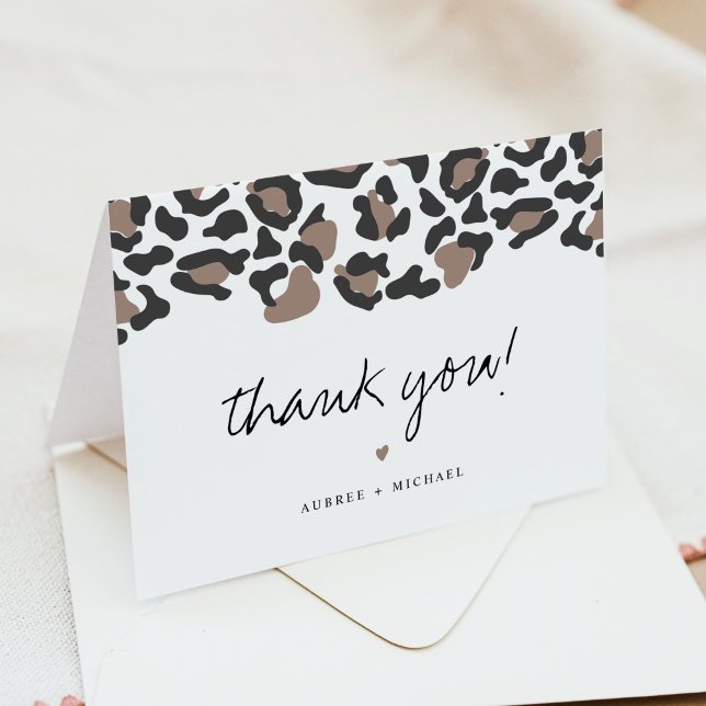 AUBREE Modern Leopard Print Safari Thank You Card (Creator Uploaded)