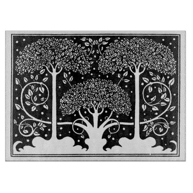 Aubrey Beardsley Art Nouveau Tree Pattern Print Cutting Board (Front)