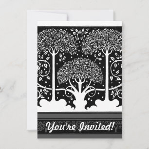Aubrey Beardsley Art Nouveau Tree Pattern Print Invitation