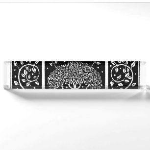 Aubrey Beardsley Art Nouveau Tree Pattern Print Nameplate