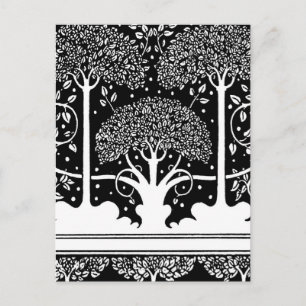 Aubrey Beardsley Art Nouveau Tree Pattern Print Postcard