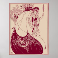 Aubrey Beardsley Peacock Skirt Maroon