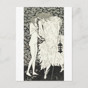 Aubrey Beardsley - The Mysterious Rose Garden Postcard