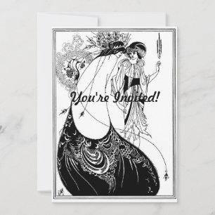 Aubrey Beardsley The Peacock Skirt Art Nouveau Invitation