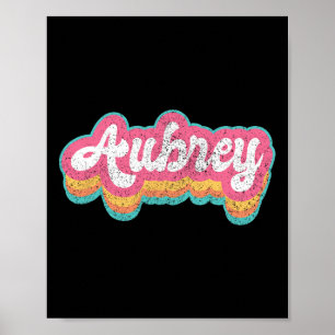 Aubrey First Name Girl Vintage 70s 80s Personalise Poster