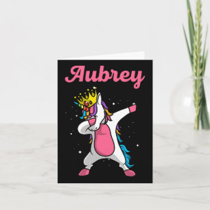 Aubrey Gift Name Personalised Birthday Dabbing Uni Card