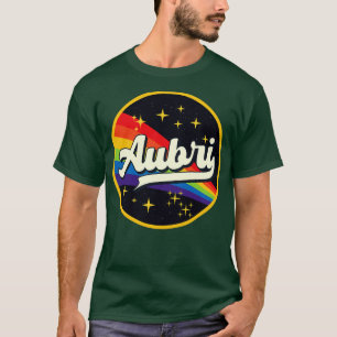 Aubri Rainbow In Space Vintage Style T-Shirt
