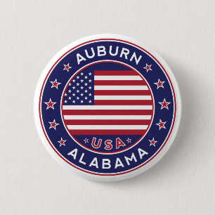 Auburn, Alabama 6 Cm Round Badge