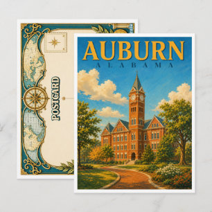 Auburn Alabama Clock Tower GeoSaga Postcard