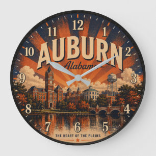 Auburn Alabama Historic College Town Large Clock