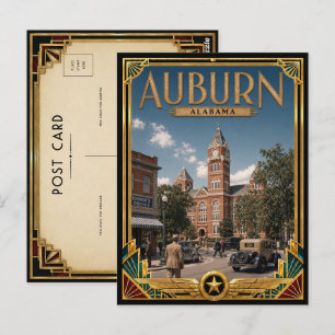 Auburn Alabama Vintage Art Deco Golden Age Postcard
