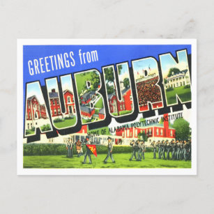 Auburn, Alabama Vintage Big Letters Postcard