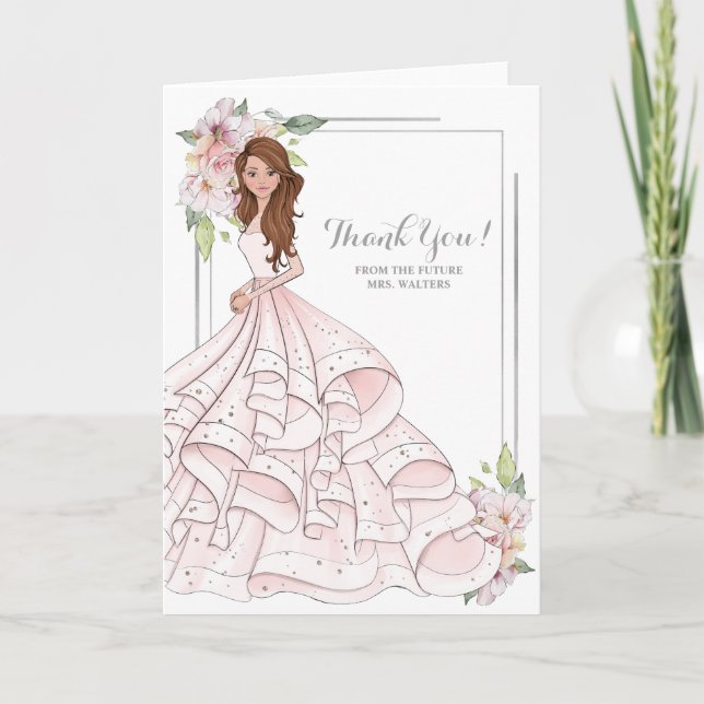 Auburn Bride Bridal Shower Future Mrs Thank You Card (Front)