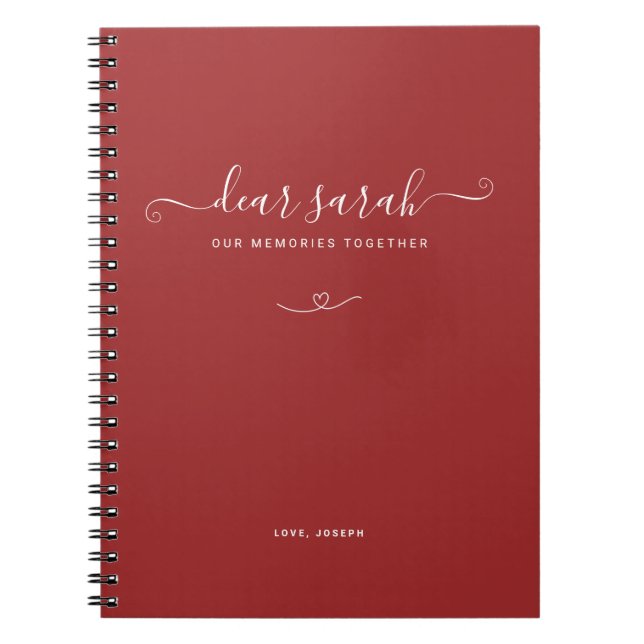 Auburn Couple Memory Keepsake Notebook (Front)