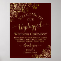 Auburn & Gold Stylish Unplugged Wedding Ceremony