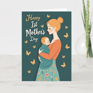 Auburn Haired Mom First Mother Card