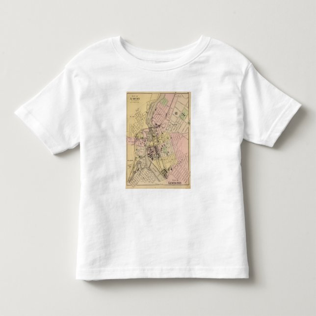 Auburn, Lewiston Map Toddler T-Shirt (Front)