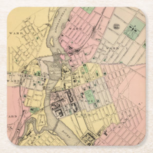 Auburn, Lewiston Square Paper Coaster