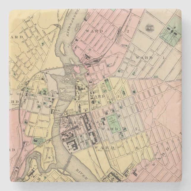 Auburn, Lewiston Stone Coaster (Front)