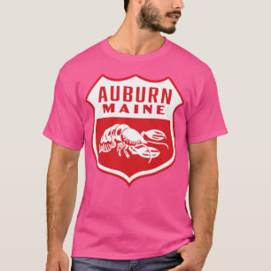 Auburn Maine Retro  Shield White T-Shirt
