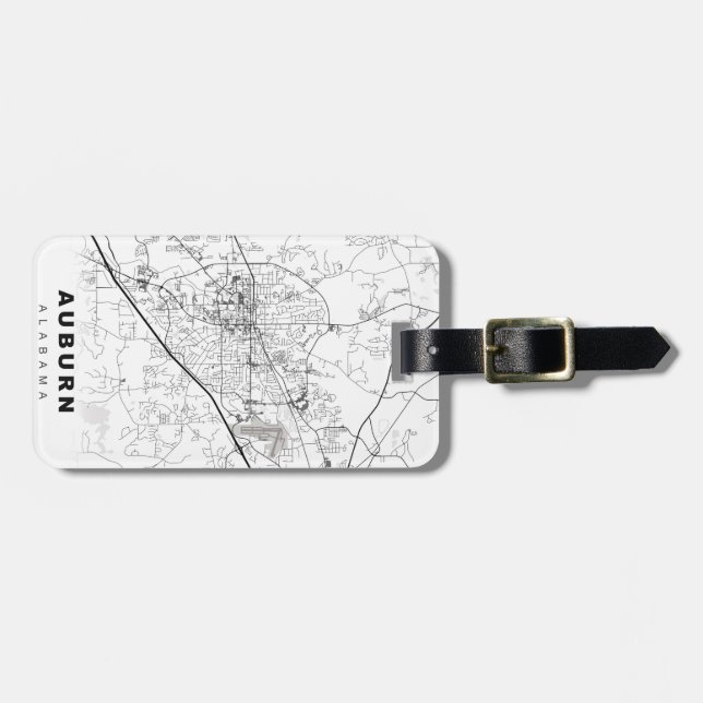 Auburn Map Luggage Tag (Front Horizontal)