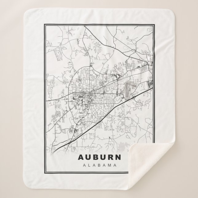 Auburn Map Sherpa Blanket (Front)