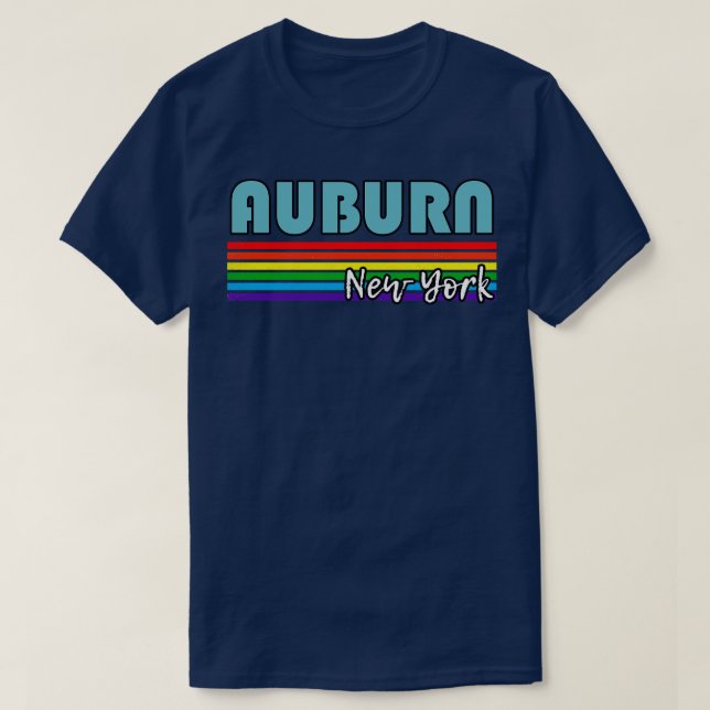 Auburn New York Pride  Auburn LGBT Gift LGBTQ Supp T-Shirt (Design Front)