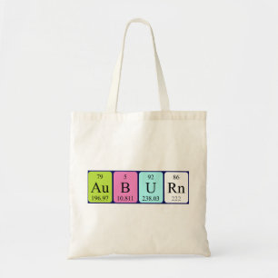 Auburn periodic table name tote bag
