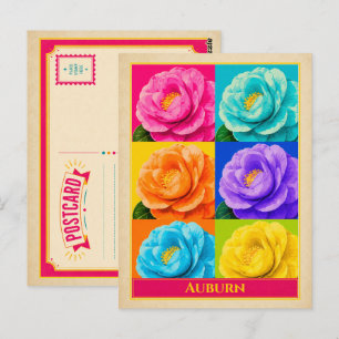 Auburn Postcard Alabama Camellia Flower Vintage