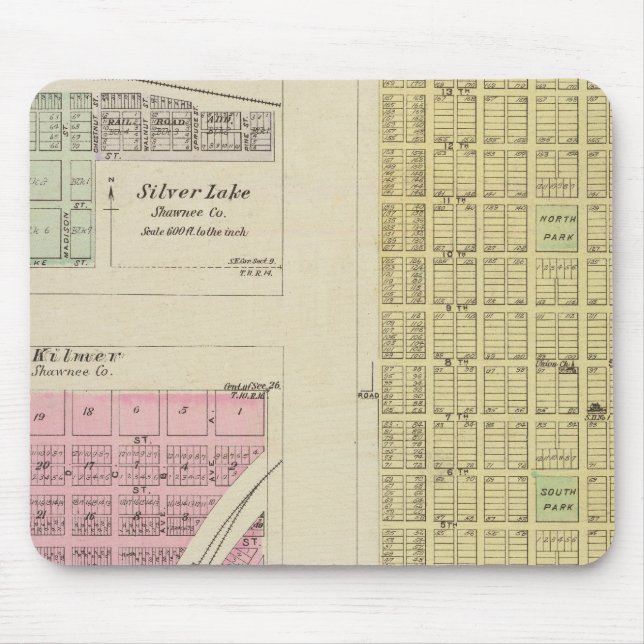 Auburn, Silver Lake, Kilmer, and Richland, Kansas Mouse Pad (Front)