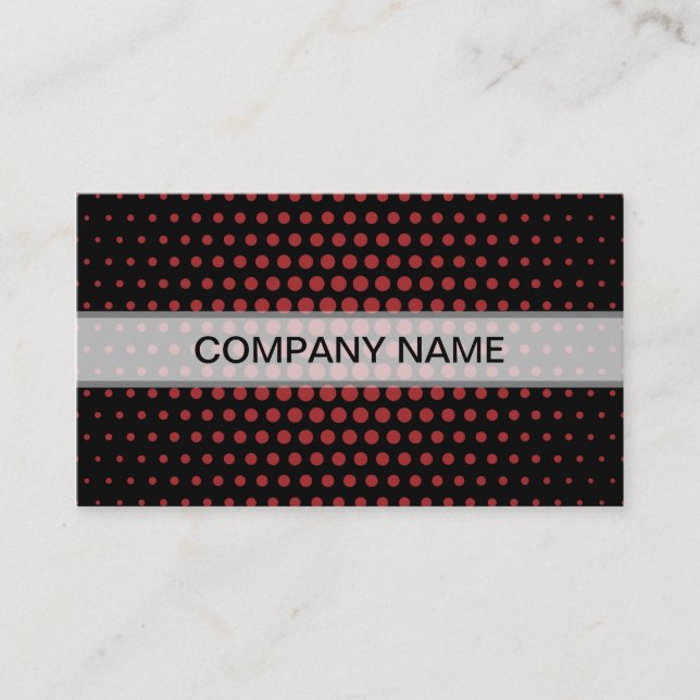 Auburn Techno Dots Modern Black Business Card (Front)