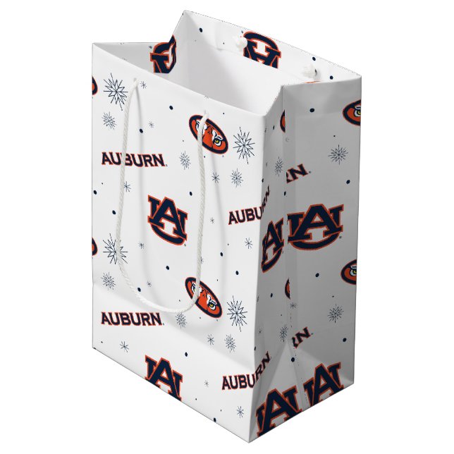 Auburn University | Holiday Pattern Medium Gift Bag (Front Angled)