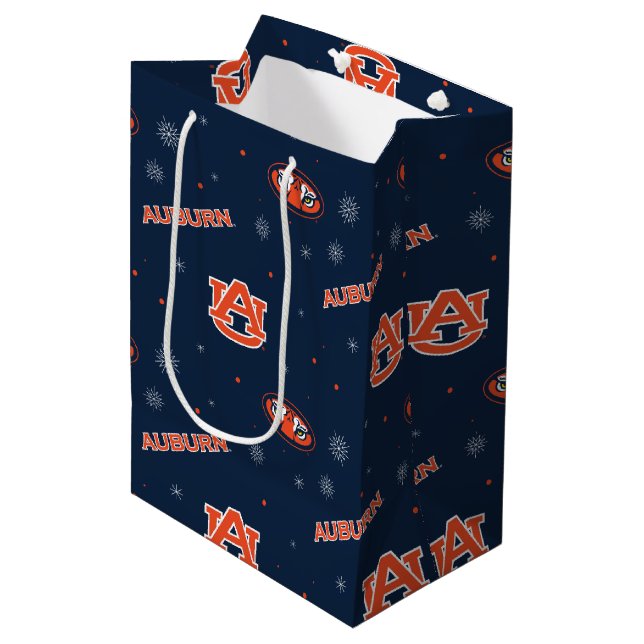 Auburn University | Holiday Pattern Medium Gift Bag (Front Angled)
