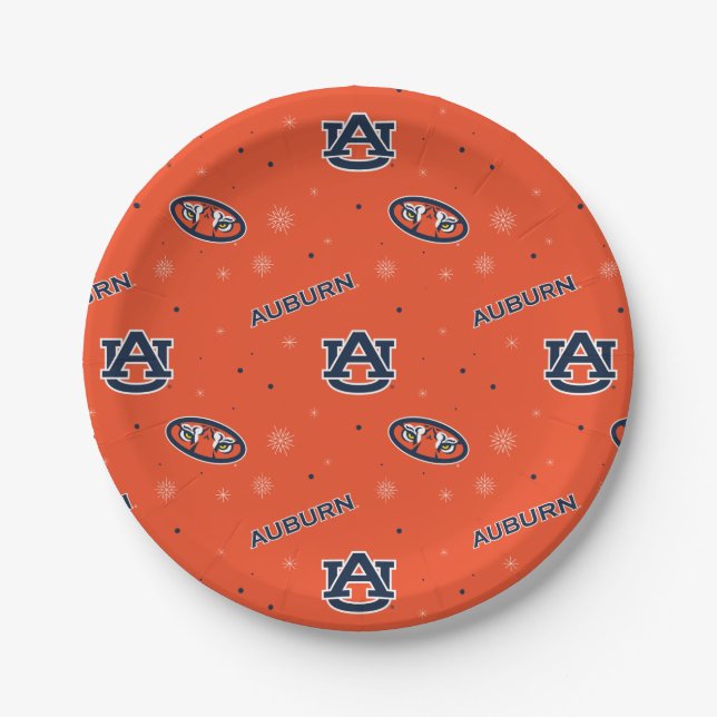 Auburn University | Holiday Pattern Paper Plate (Front)