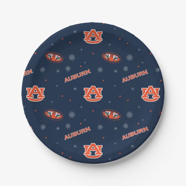Auburn University | Holiday Pattern Paper Plate (Front)