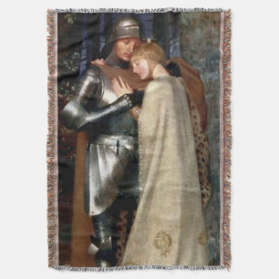 Aucassin and Nicolette Mediaeval Painting by Maria Throw Blanket
