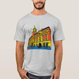 Auckland Ferry Building Pop Art Retro New Zealand T-Shirt