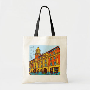 Auckland Ferry Building Pop Art Retro tote bag