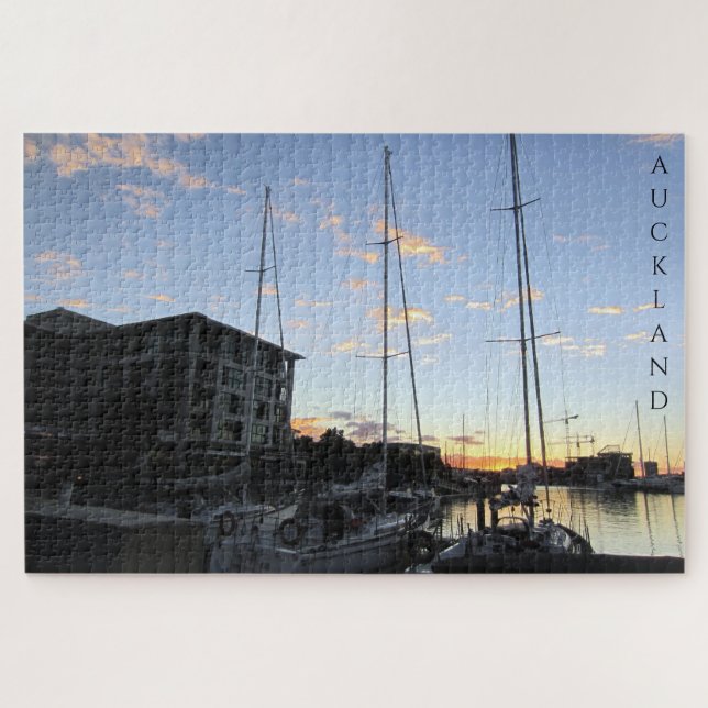 auckland harbour sunrise jigsaw puzzle (Horizontal)
