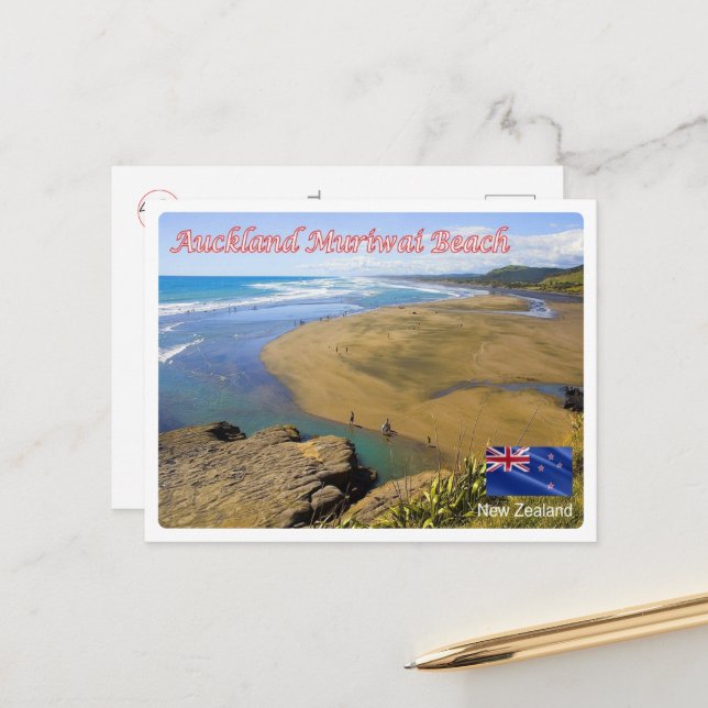 Auckland - Muriwai Beach - New Zealand - Postcard (Front/Back In Situ)