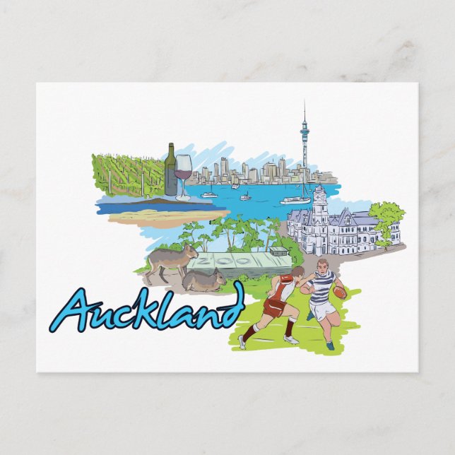 Auckland, New Zealand Postcard (Front)