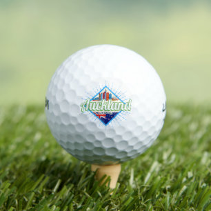 Auckland New Zealand retro skyline vintage Golf Balls