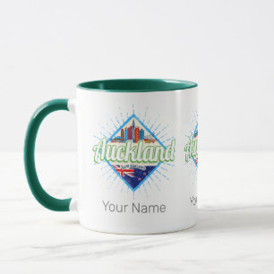 Auckland New Zealand retro skyline vintage Mug