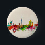 Auckland New Zealand Skyline 6 Cm Round Badge<br><div class="desc">Watercolor art print of the skyline of Auckland,  New Zealand</div>
