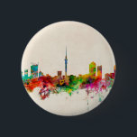 Auckland New Zealand Skyline 6 Cm Round Badge<br><div class="desc">Watercolor art print of the skyline of Auckland,  New Zealand</div>